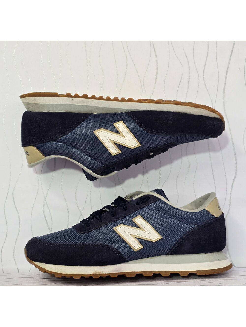 New Balance 501 Navy Tan Gum Sole ML501RFB Talla 7.5 US